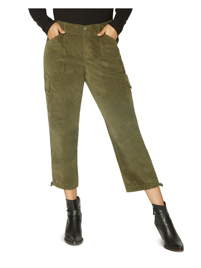SANCTUARY Womens Green Stretch Corduroy Pocketed Cropped Pants Plus 18W