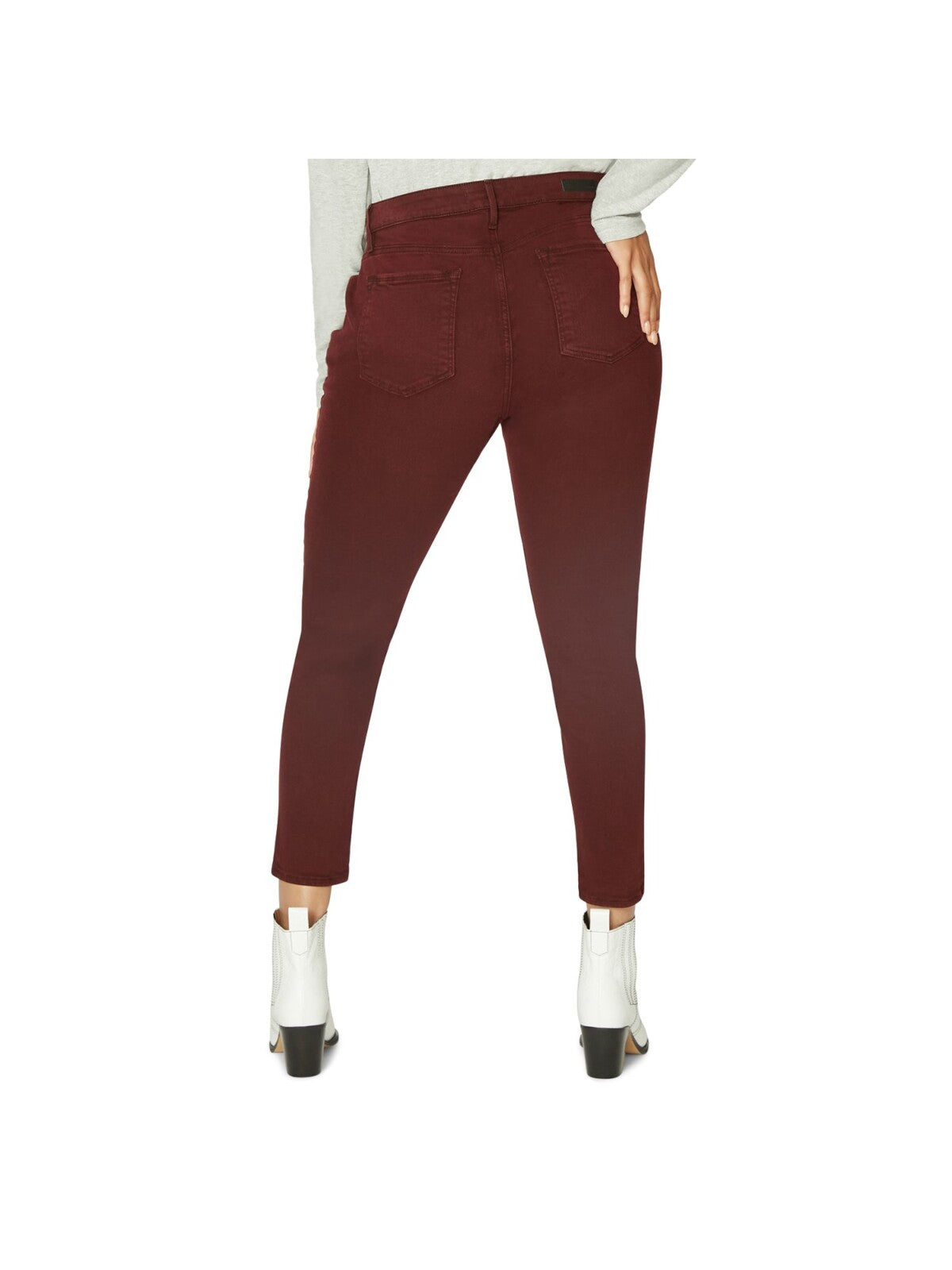 SANCTUARY DENIM Womens Burgundy Zippered Pocketed Ankle Skinny High Waist Jeans Plus 16W