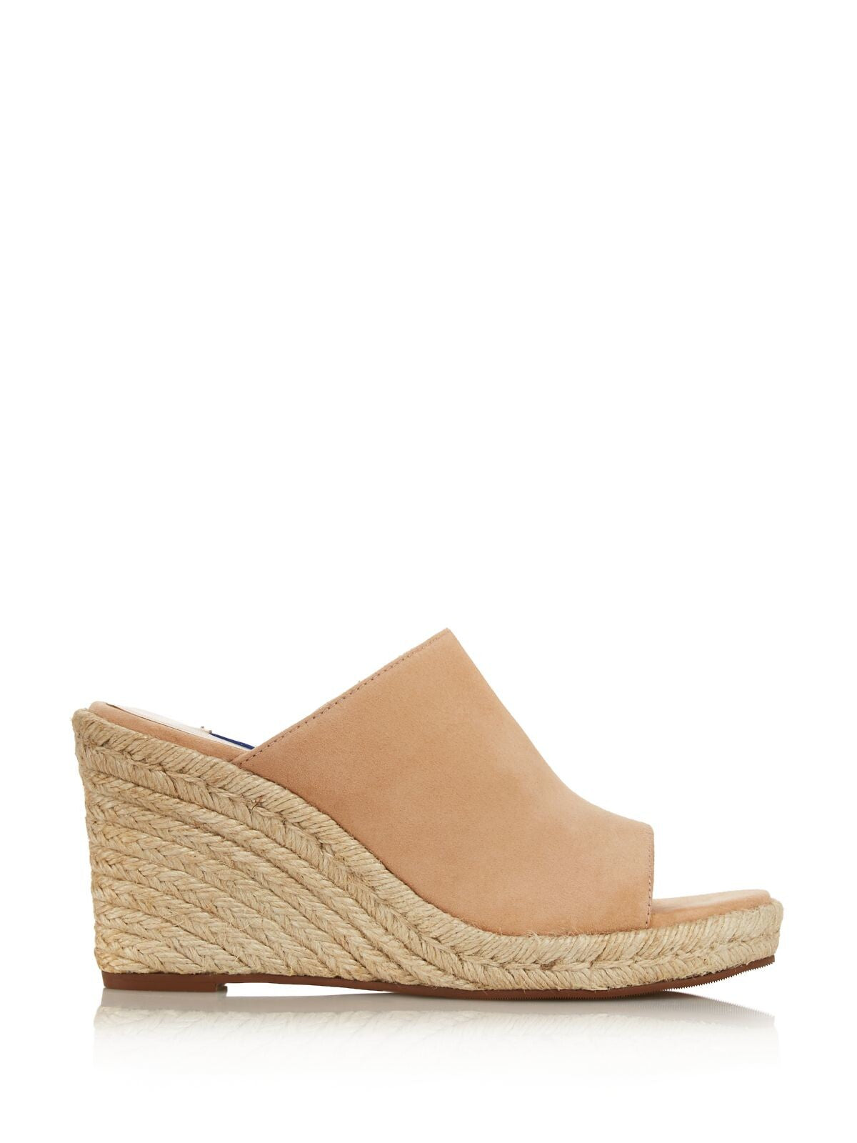 STUART WEITZMAN Womens Beige 3/4" Platform Goring Padded Comfort Marabella Almond Toe Wedge Slip On Leather Dress Sandals 9 C