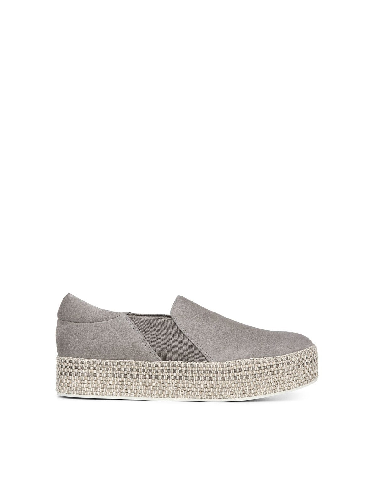 VINCE. Womens Gray Stretch Gore Comfort Wilden Round Toe Platform Slip On Leather Espadrille Shoes M