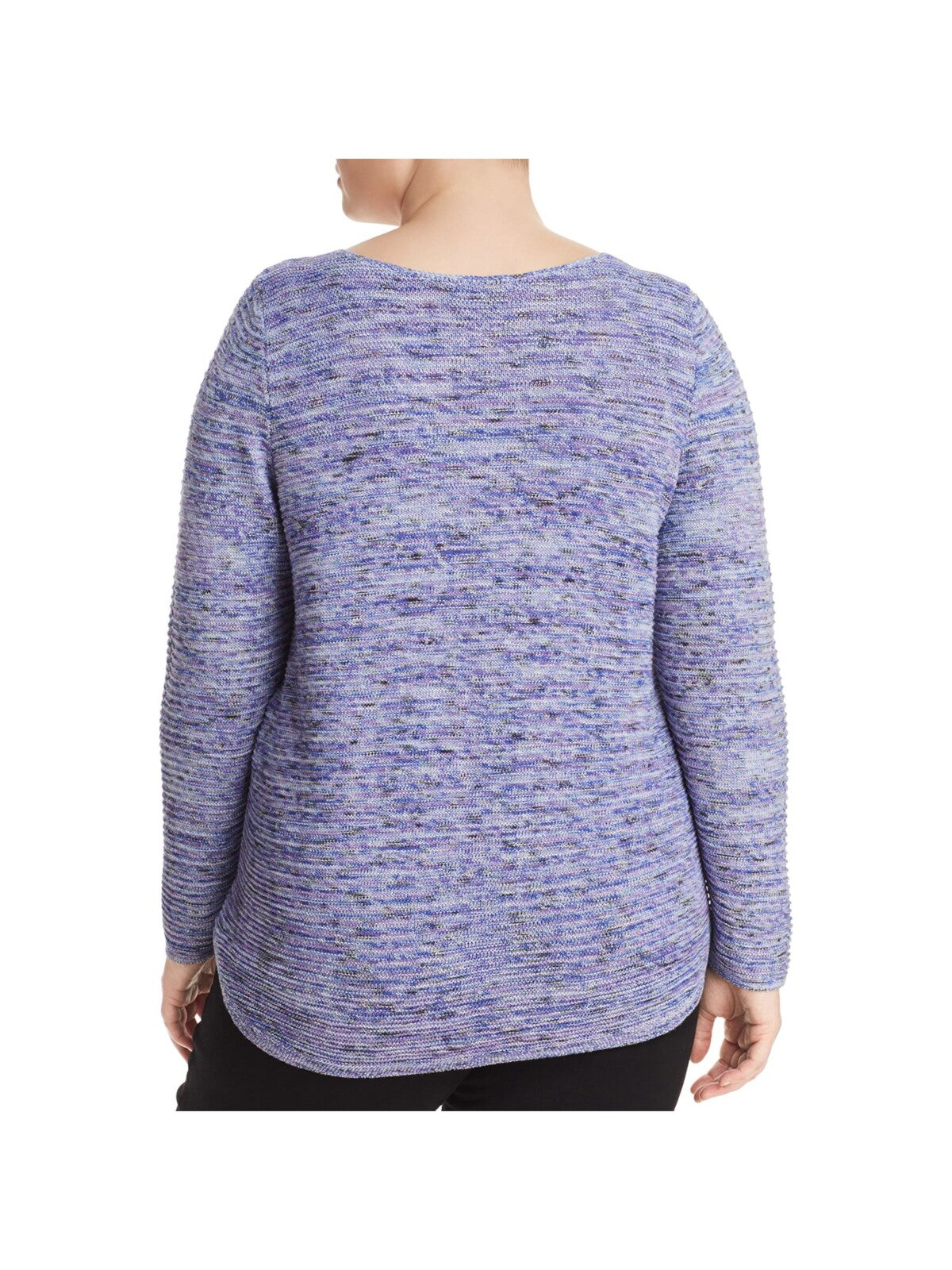 NIC+ZOE Womens Purple Long Sleeve Crew Neck Wear To Work Sweater Plus 2X