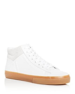 VINCE. Mens White Mixed Media Padded Fynn Round Toe Lace-Up Leather Sneakers Shoes 11.5 M