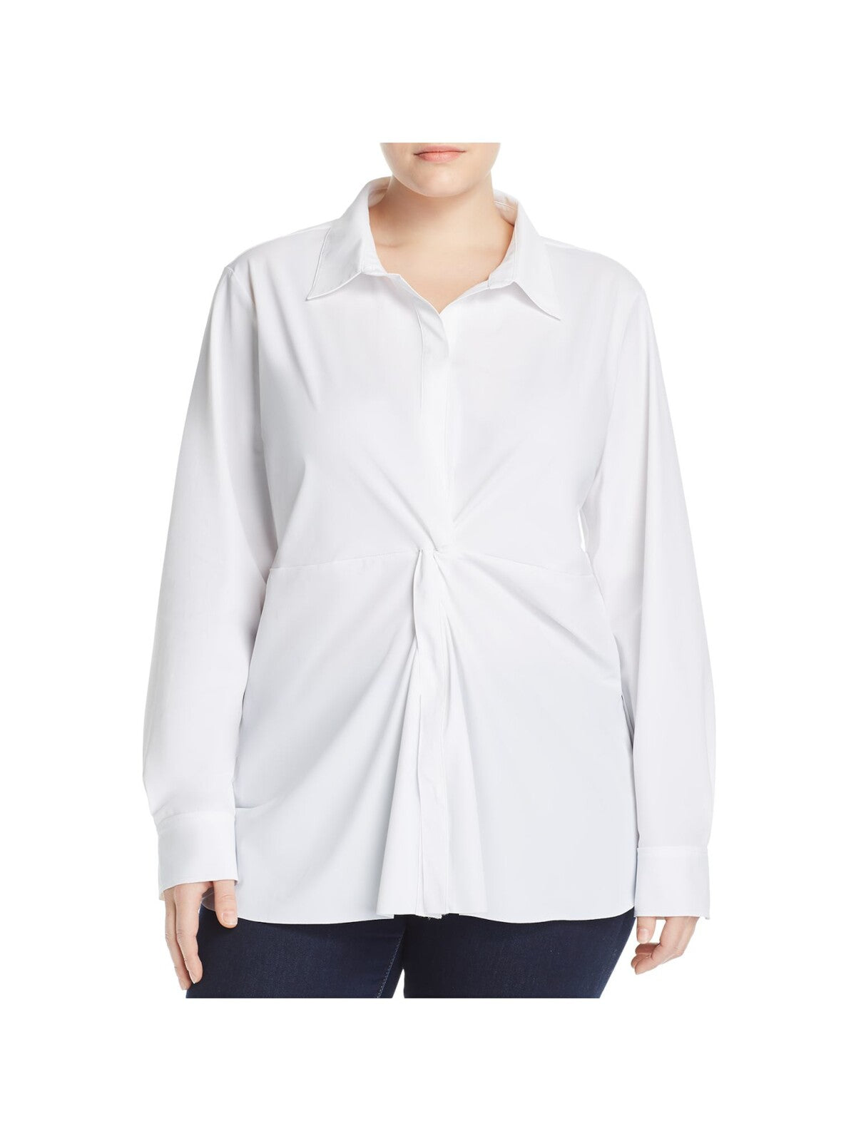 LYSSE Womens Cuffed Sleeve Collared Wear To Work Button Up Top