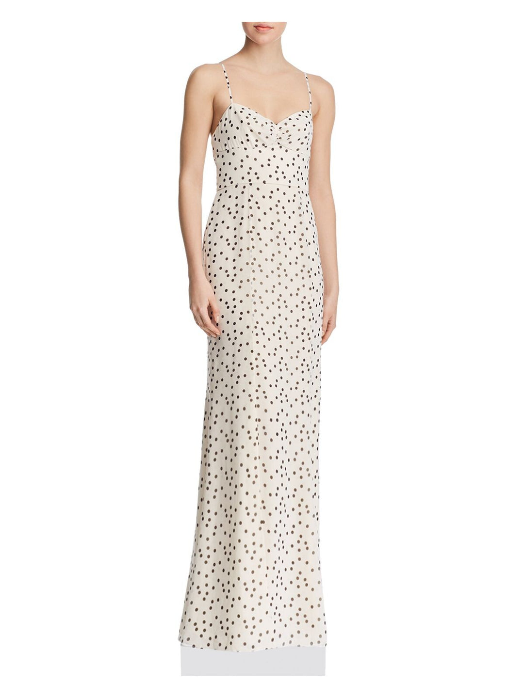 FAME AND PARTNERS Womens Beige Polka Dot Spaghetti Strap Scoop Neck Fu   Bobbi + Bricka