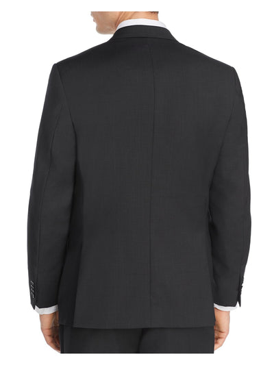 MICHAEL KORS Mens Neat Black Single Breasted, Regular Fit Wool Blend Blazer 42R