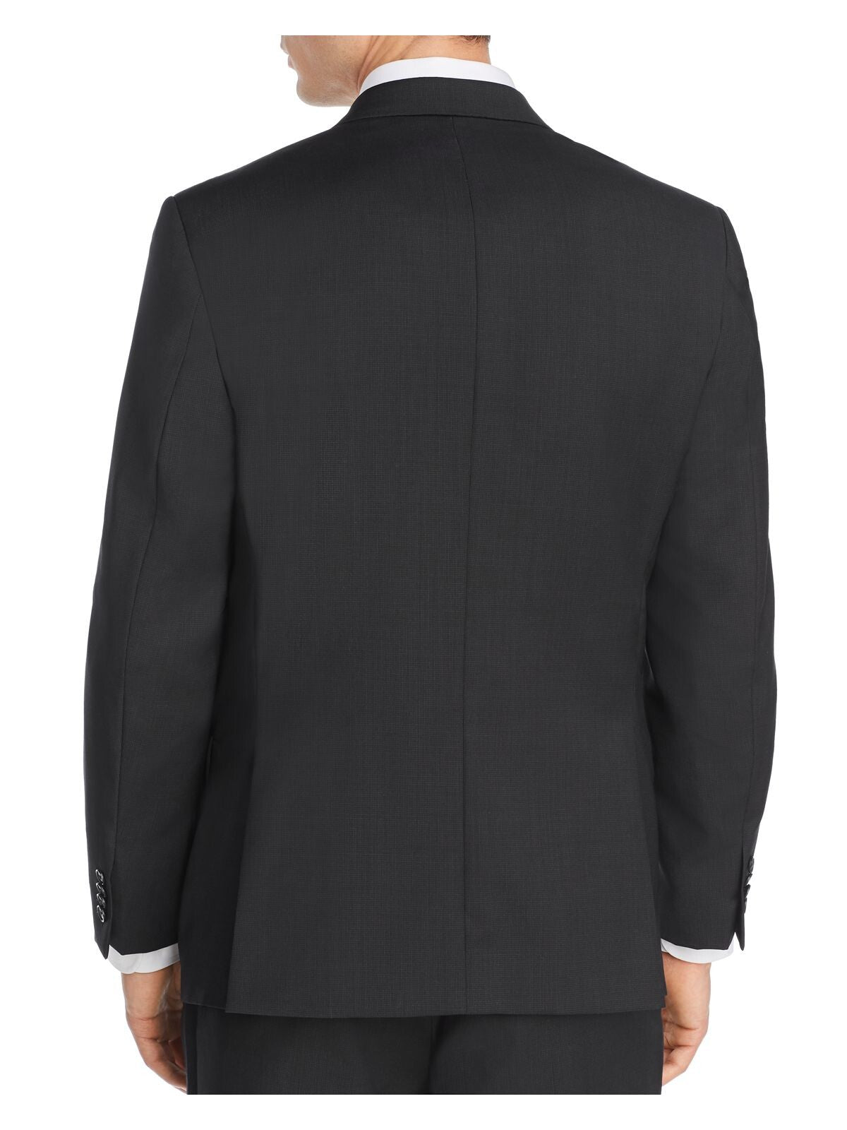 MICHAEL KORS Mens Neat Black Single Breasted, Regular Fit Wool Blend Blazer 40L