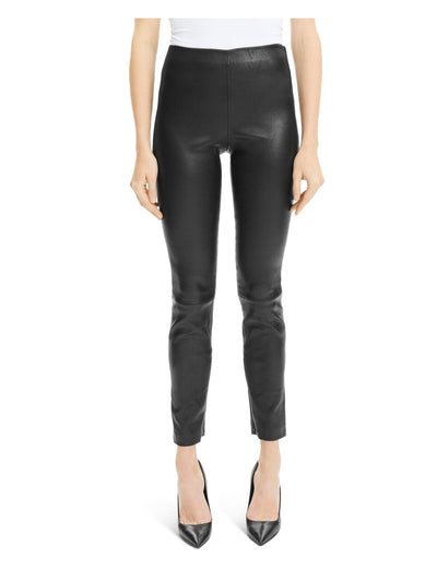 THEORY Womens Black Faux Leather Skinny Pants 4