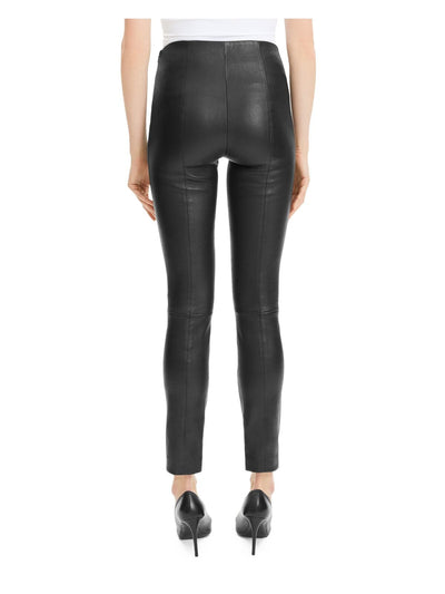 THEORY Womens Black Faux Leather Skinny Pants 4