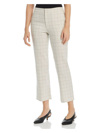 JOIE Womens White Check Straight leg Pants 6