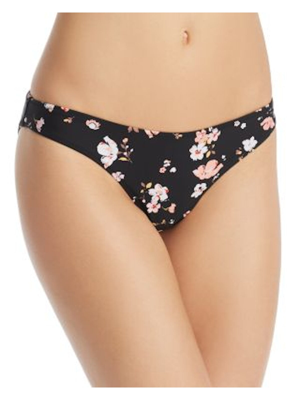 MINKPINK Women's Black Floral Full Bikini Bottom S