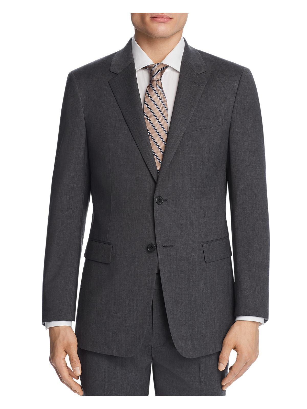 THEORY Mens Chambers Gray Single Breasted, Stretch, Slim Fit Stretch Suit Separate Blazer Jacket 46R