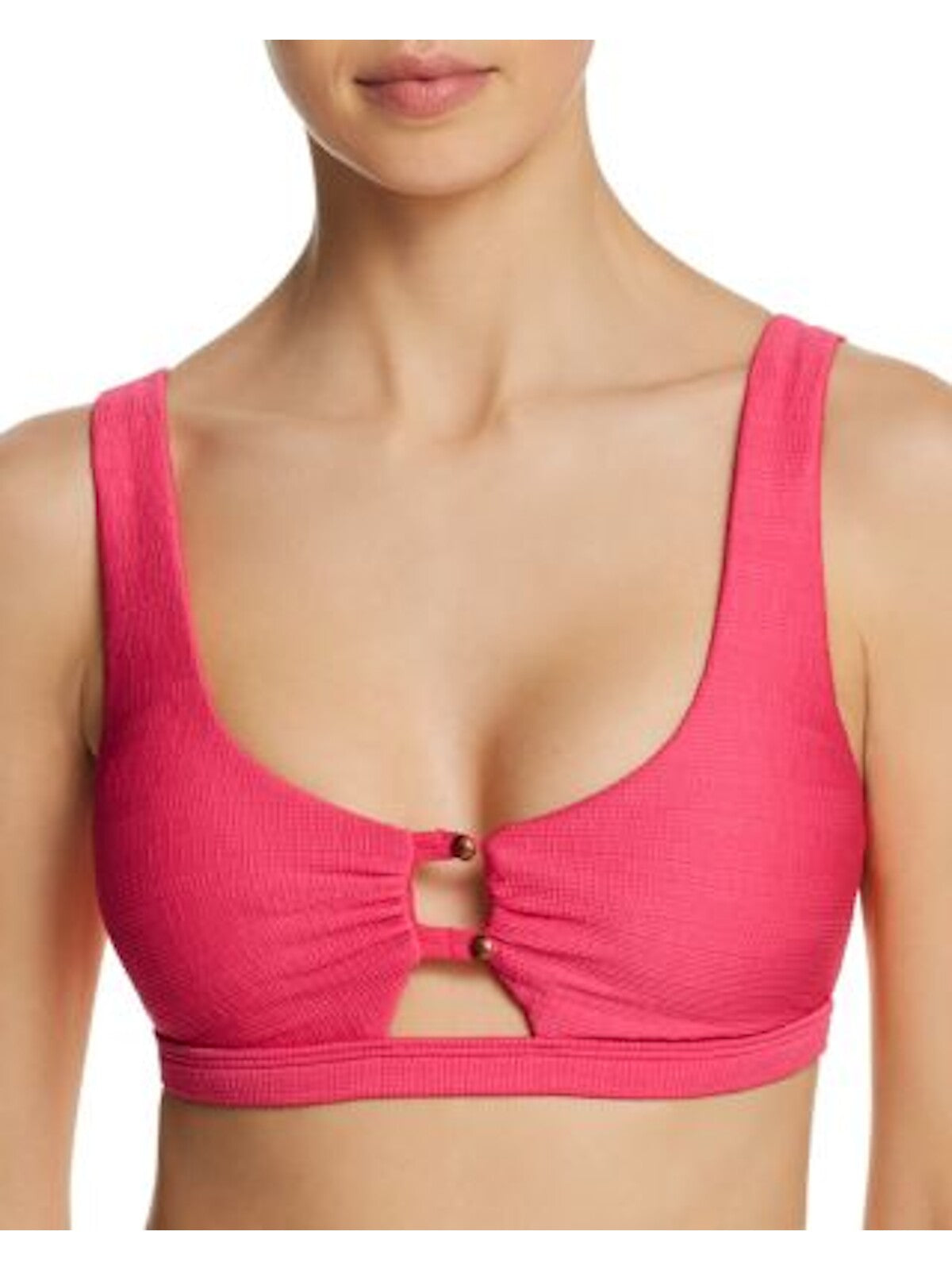 NANETTE LEPORE Women's Pink Rafia Cut Out Bralette Swimwear Top 12