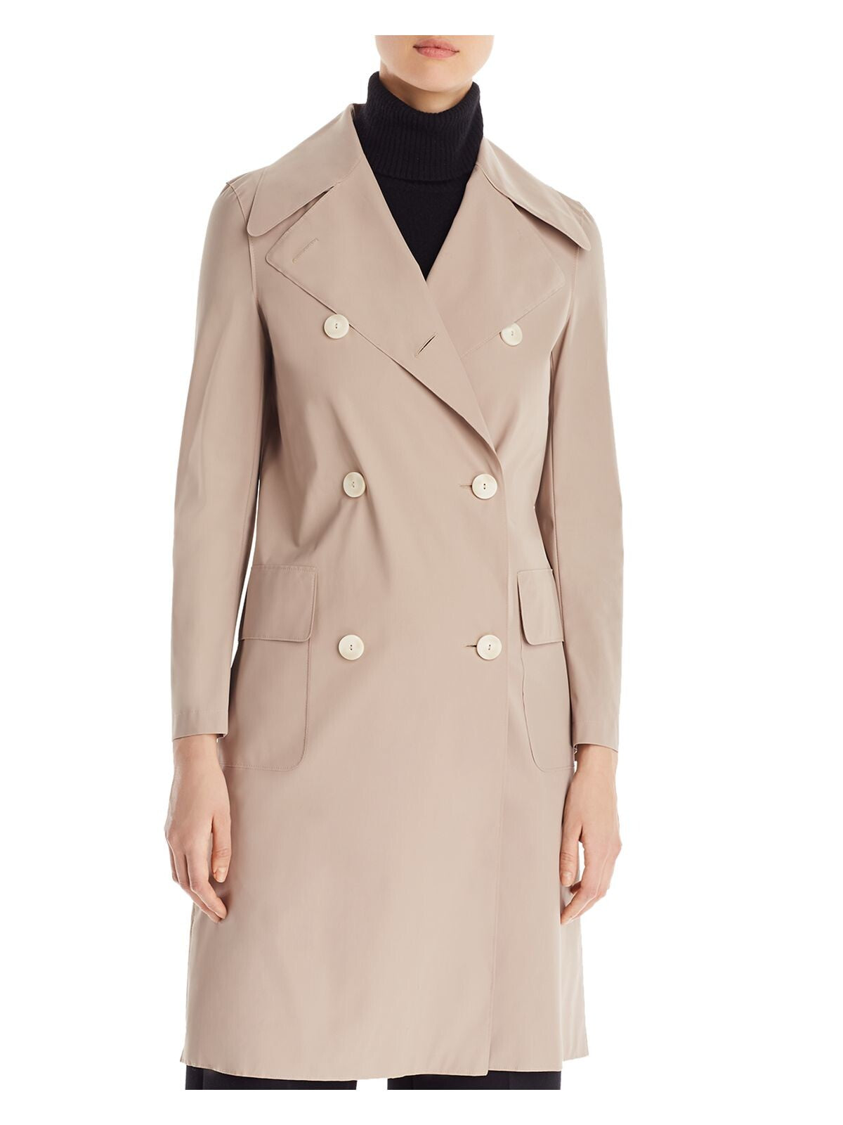 HARRIS WHARF LONDON Womens Beige Trench Coat Size: 44
