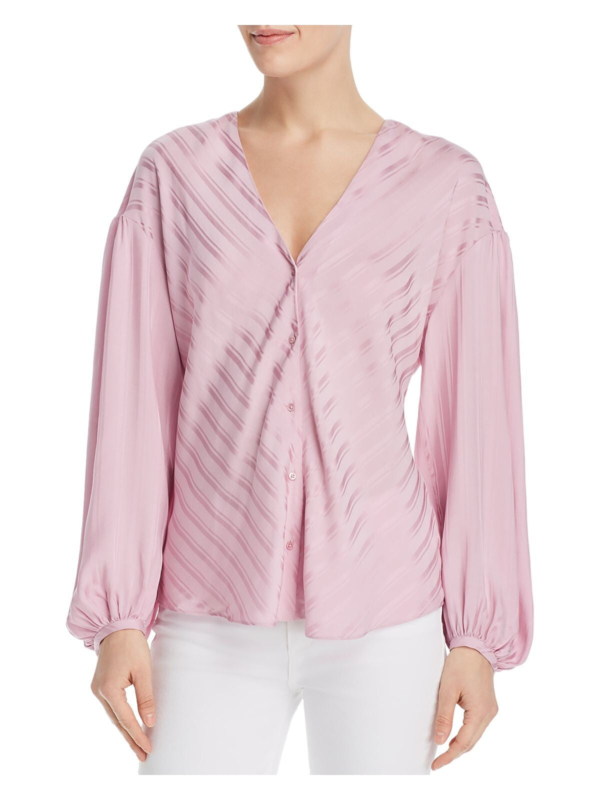 JOIE Womens Pink Long Sleeve V Neck Blouse XS