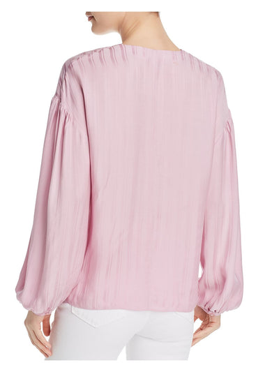 JOIE Womens Pink Long Sleeve V Neck Blouse M
