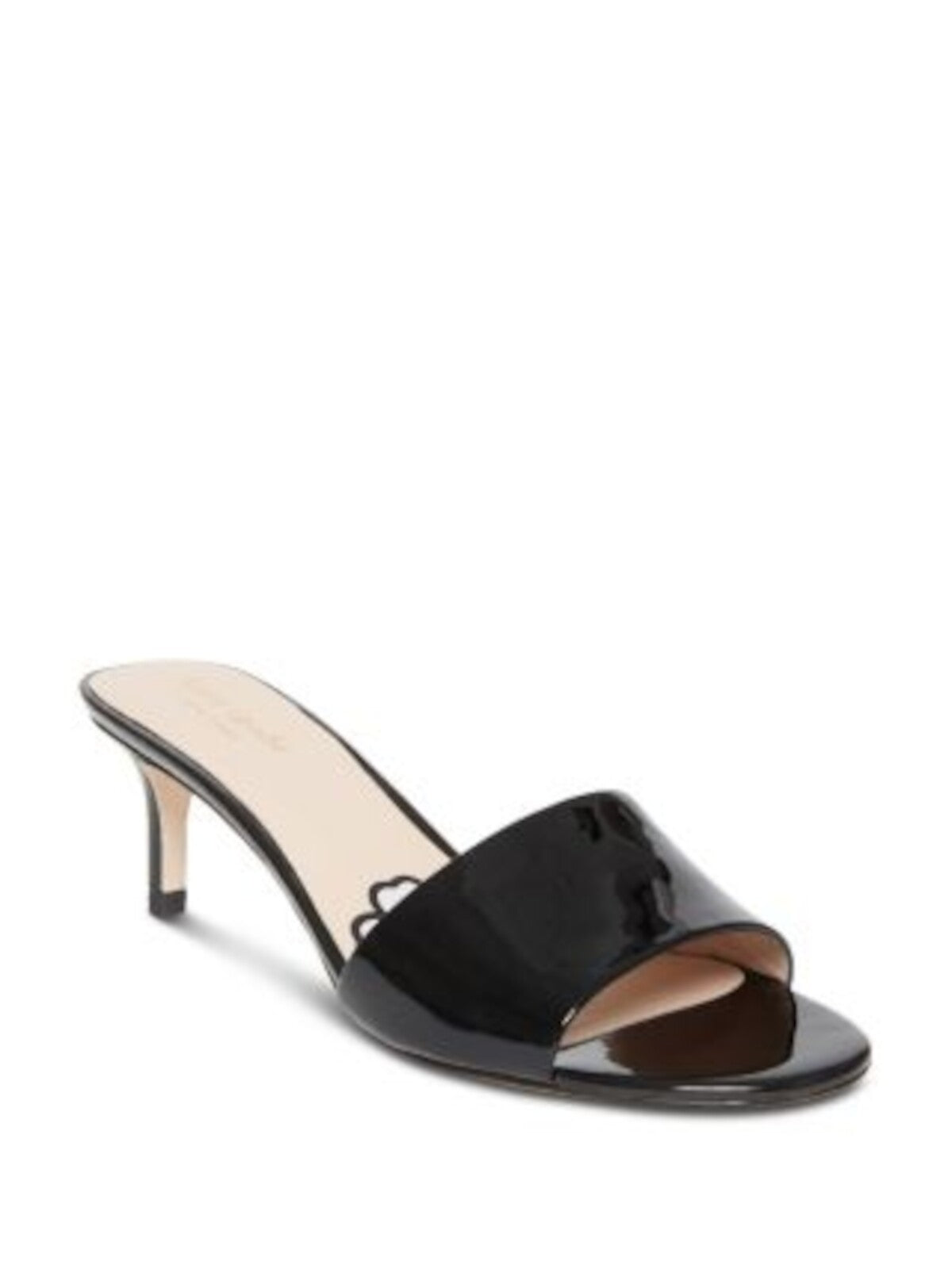 KATE SPADE NEW YORK Womens Black Padded Savvi Round Toe Kitten Heel Slip On Dress Sandals Shoes 5 M