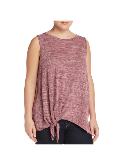 CUPIO BLUSH Womens Pink Heather Sleeveless Crew Neck Tank Top Plus 2X