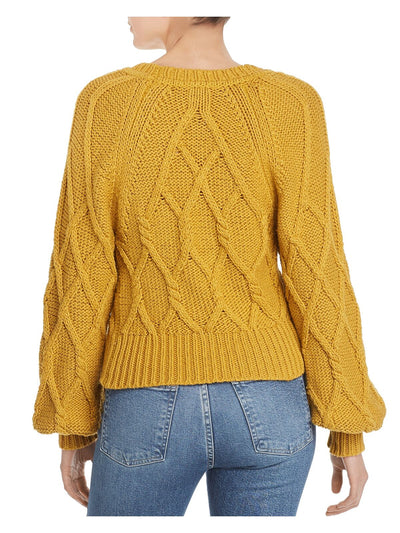 EQUIPMENT FEMME Womens Gold Long Sleeve Jewel Neck Sweater XS