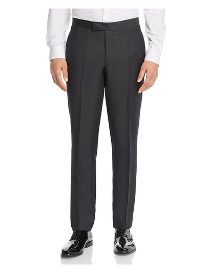 TED BAKER LONDON Mens Black Flat Front, Tapered, Slim Fit Suit Separate Pants 30R