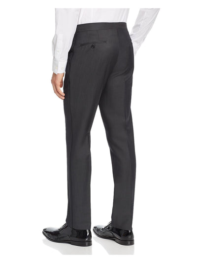TED BAKER LONDON Mens Black Flat Front, Tapered, Slim Fit Suit Separate Pants 30R