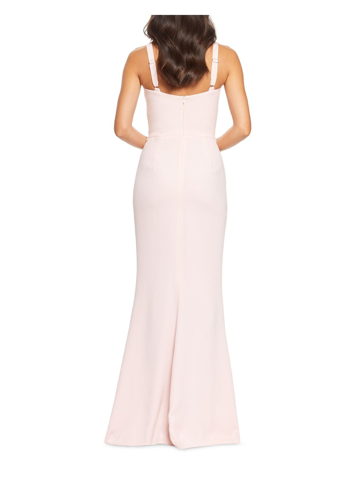 DRESS THE POPULATION Womens Pink Slitted Cut Out Front Spaghetti Strap Sweetheart Neckline Full-Length Formal Sheath Dress XS