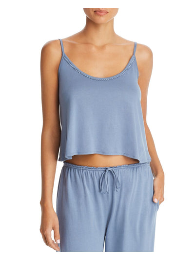NATURAL SKIN Intimates Blue Cut Out Back Cami Trim Sleep Shirt Pajama Top XL