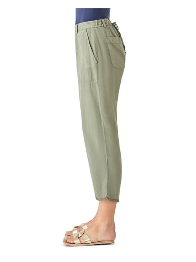 DL1961 Womens Green Pocketed Frayed Button Fly Drawstring Back Crop Straight leg Pants XS