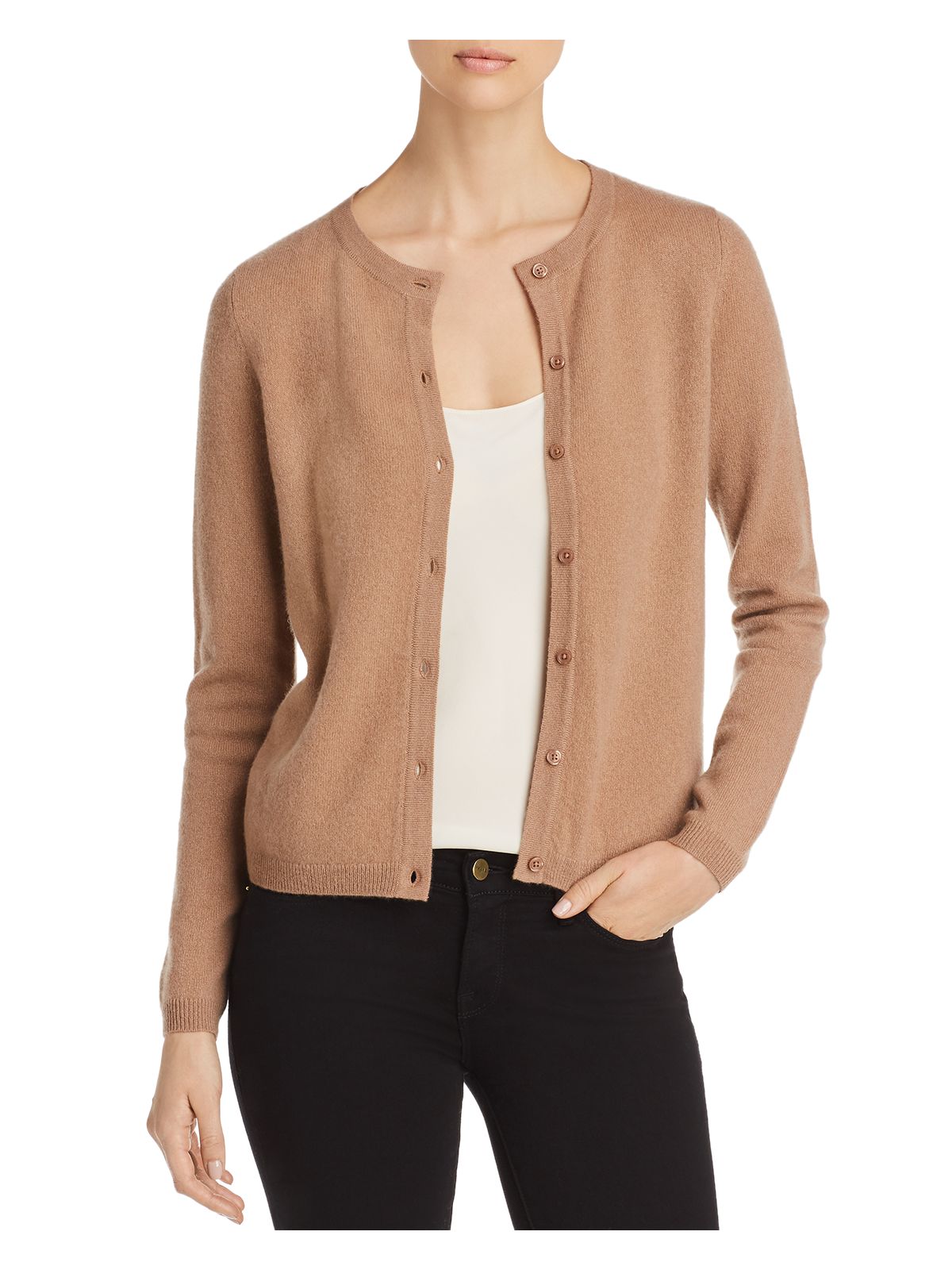 Designer Brand Womens Brown Long Sleeve Crew Neck Button Up Sweater M
