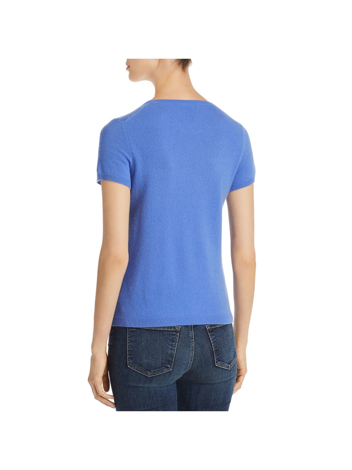 Designer Brand Womens Blue Short Sleeve Round Neck Sweater XS