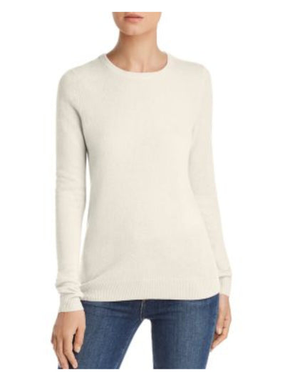 C Womens Ivory Cashmere Long Sleeve Crew Neck Top XL