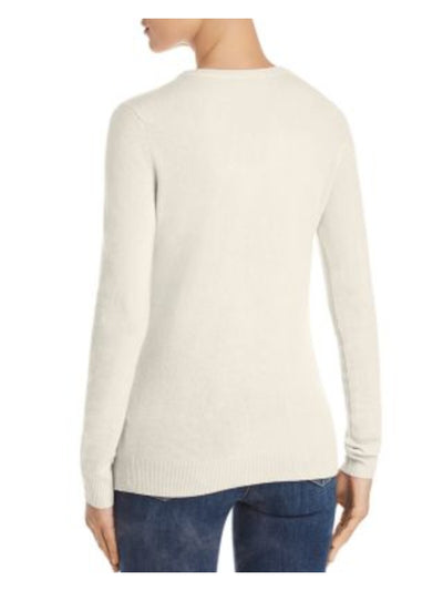 C Womens Ivory Cashmere Long Sleeve Crew Neck Top XL