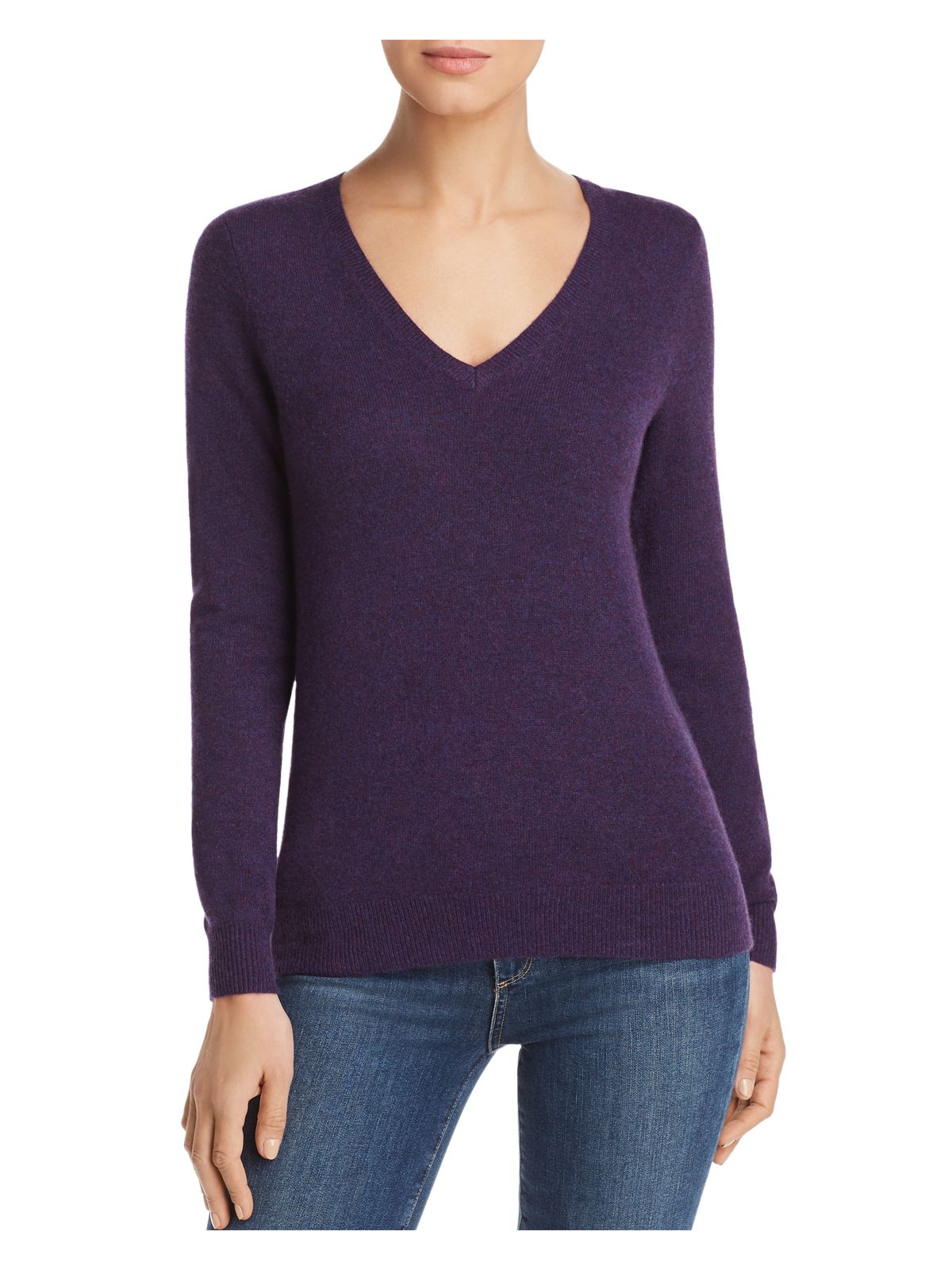 C Womens Purple Long Sleeve V Neck Sweater M
