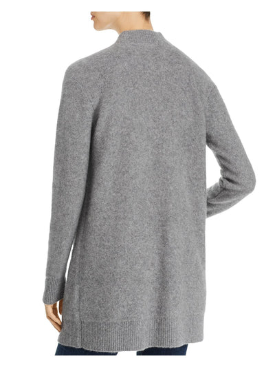 Designer Brand Womens Gray Pocketed Ribbed Cuffs And Hem Long Sleeve Open Front Sweater M