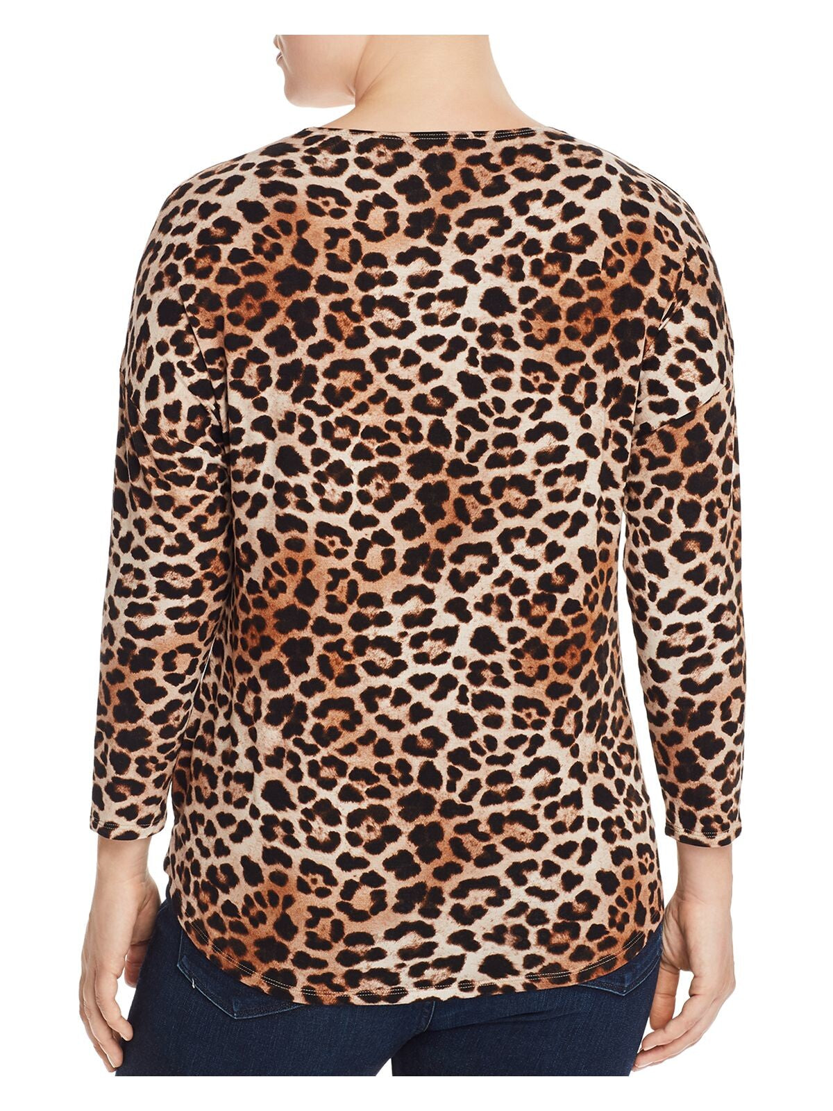 STATUS BY CHENAULT Womens Long Sleeve V Neck Blouse