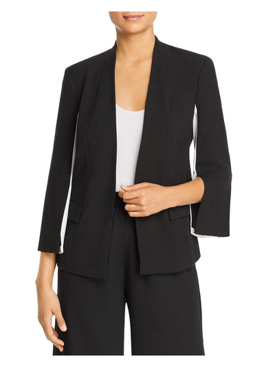 LE GALI Womens Black Pocketed Slitted Striped Wear To Work Blazer Jacket M