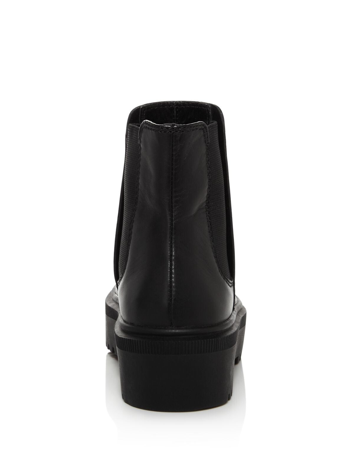 AQUA Womens Black Padded Lug Sole Goring Loren Round Toe Platform Leather Boots Shoes 10 M
