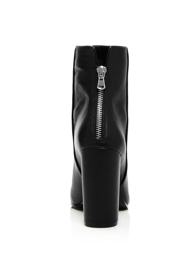 AQUA Womens Black Padded Soren Round Toe Block Heel Zip-Up Dress Booties 10 M