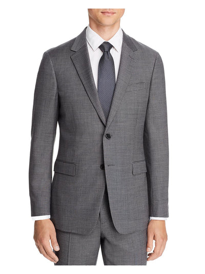 THEORY Mens Chambers Gray Single Breasted, Check Wool Blend Blazer Jacket 38S