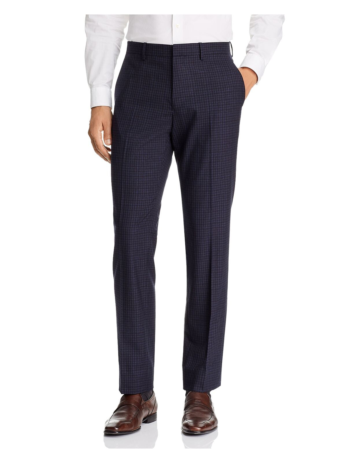 THEORY Mens Blue Check Pants 28