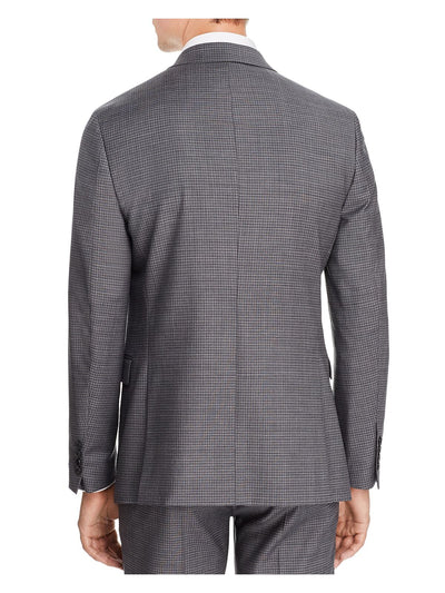 THEORY Mens Chambers Gray Single Breasted, Check Wool Blend Blazer Jacket 38S