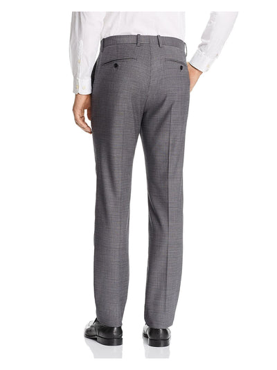 THEORY Mens Gray Flat Front, Check Classic Fit Suit Separate 30