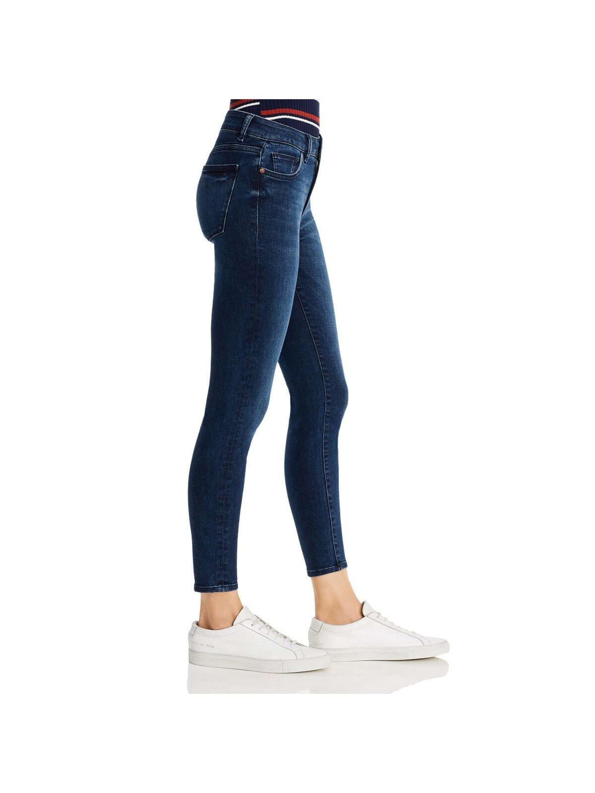 DL1961 Womens Navy Stretch Zippered Cropped Scultping Skinny Jeans 23