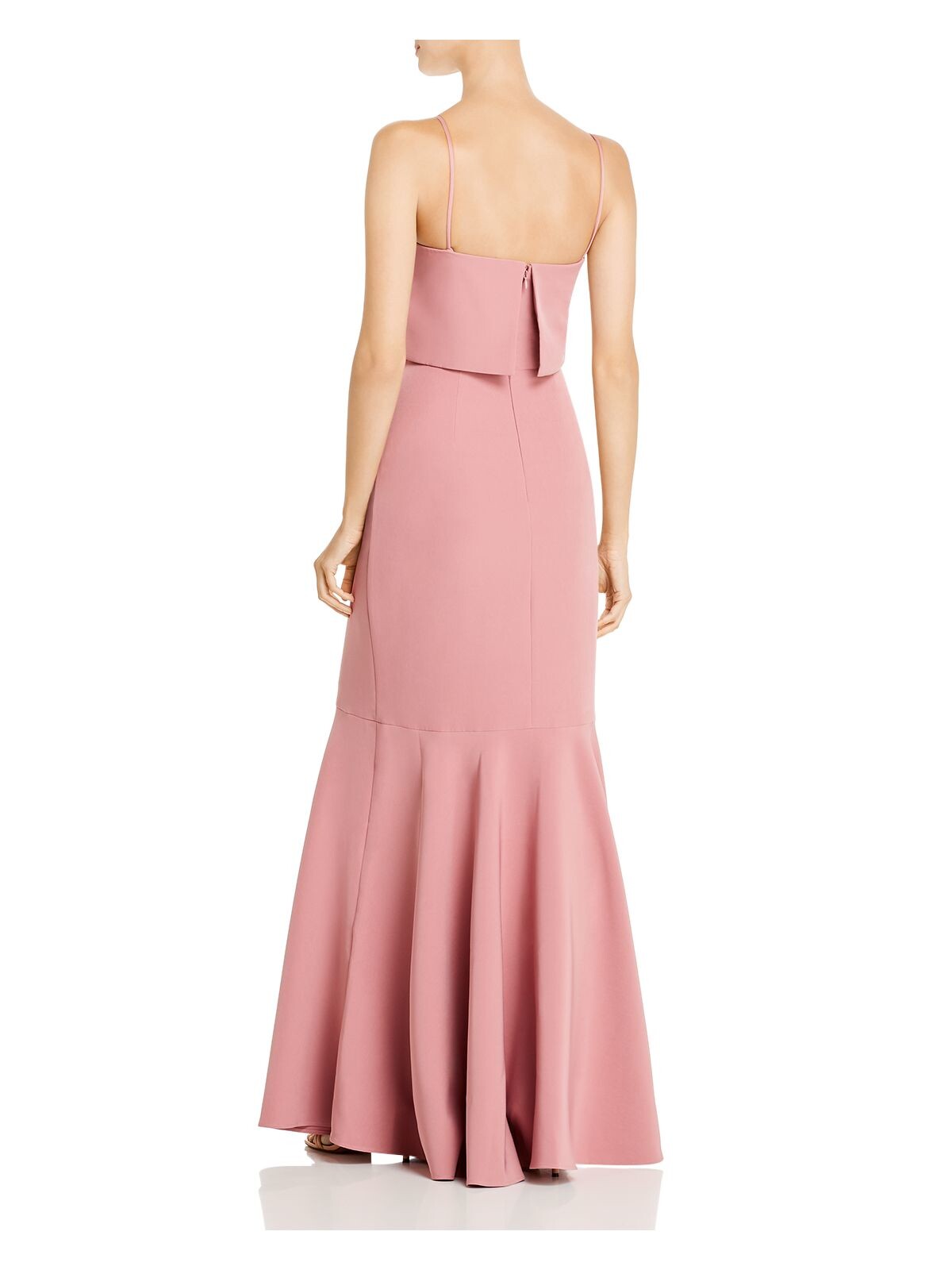 WAYF Womens Pink Sleeveless Square Neck Full-Length Cocktail Gown Dress XS