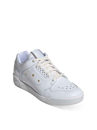 ADIDAS Womens White Tonal Starts Logo Heel Plate Slamcourt Round Toe Platform Lace-Up Leather Athletic Sneakers Shoes 6