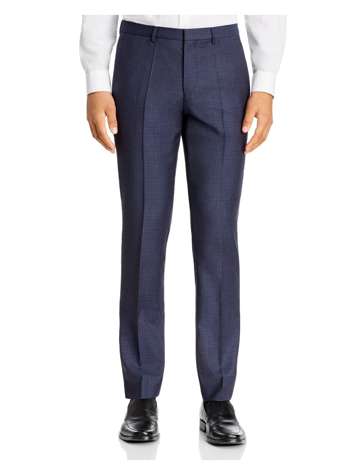 HUGO BOSS Mens Blue Check Pants 36R