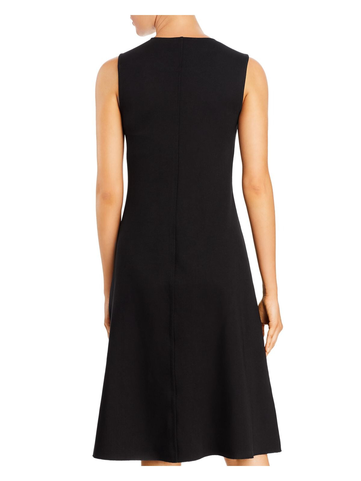 KENNETH COLE NEW YORK Womens Black Sleeveless Round Neck Knee Length Fit + Flare Dress XS