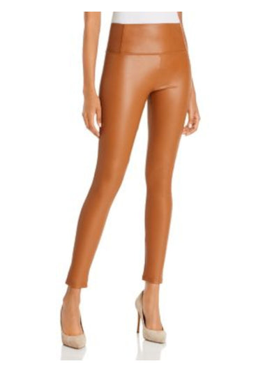 BAGATELLE Womens Brown Faux Leather High Waist Leggings XS