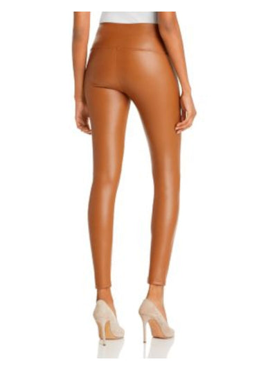 BAGATELLE Womens Brown Faux Leather High Waist Leggings XS