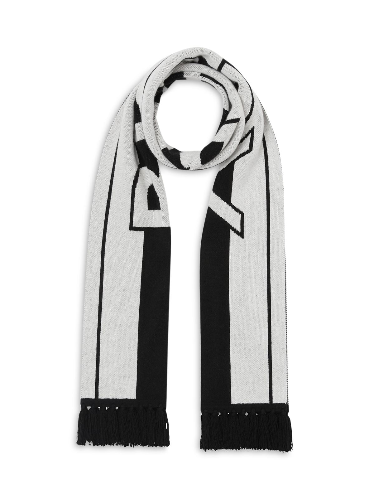 BURBERRY Womens White Cotton Knit Fringed Cashmere Neckwarmer Scarf