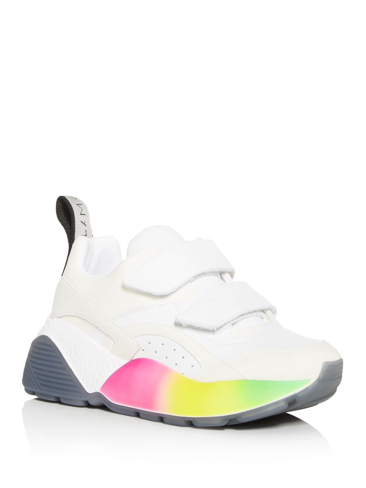 STELLAMCCARTNEY Womens White Rainbow Ombre Accent Logo Pull Strap Cushioned Eclypse Round Toe Platform Athletic Sneakers Shoes 40